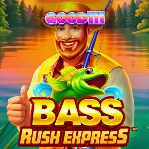 Bass Rush Express স্লটের একটি দৃশ্য যেখানে মাছ ধরার থিম এবং ফিশারম্যান সিম্বল দেখা যাচ্ছে।